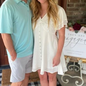 White Dress with Pretty Cutout Detail